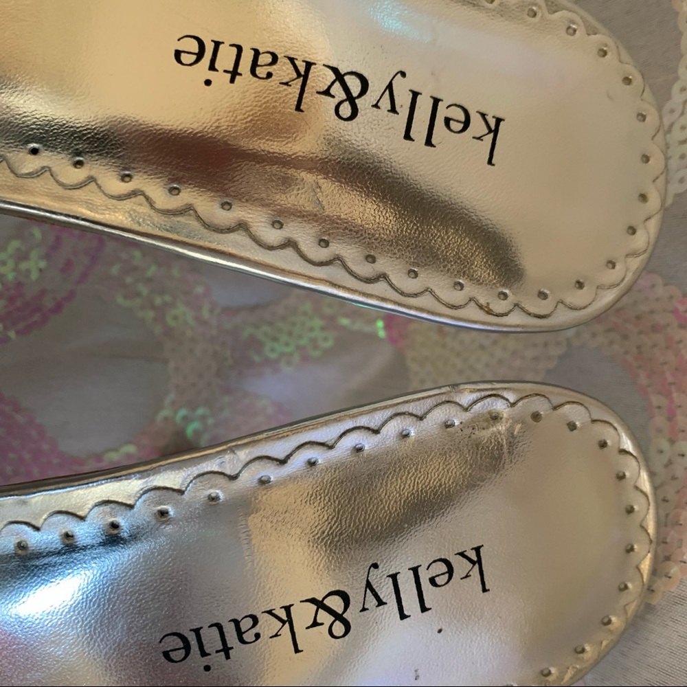 Kelly & Katie Silver Glitter Barbie Kitten Heel Mules Size 9.5M - Picture 4 of 11